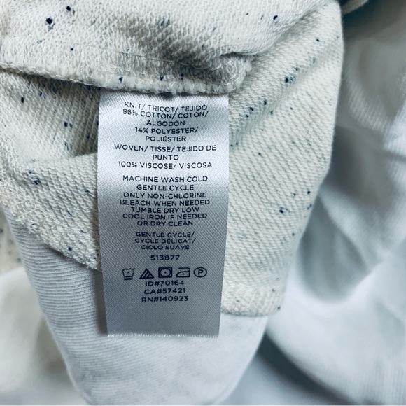 Loft Blouse Top Women's Long Sleeve Crew Neck Hip Tie Pullover Knit White Size S - Picture 7 of 10